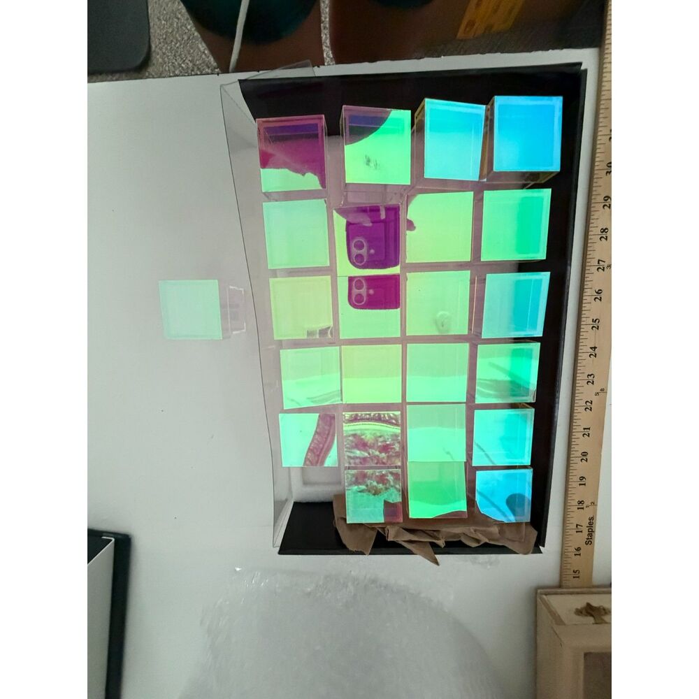 24 - 2x2 acrylic boxes Lids (lift off) are prismatic color shifting